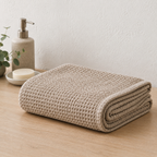 Natural Waffle Dog Towel